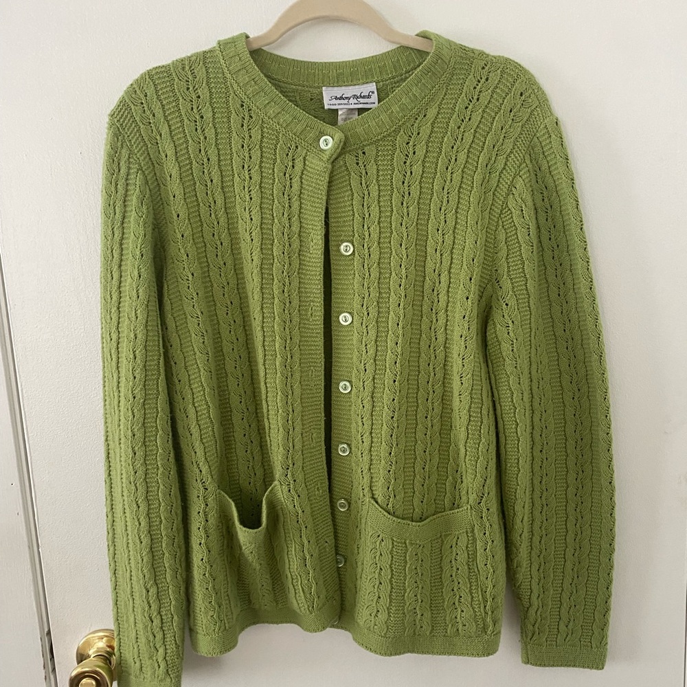 Vintage Green Knit Cardigan